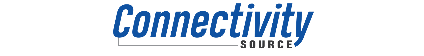 A black and blue logo for the connected company.